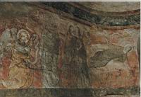 Polignac, Eglise, Chapelle lat. droite, Fresque de la Vierge (14e), Annonciation, Nativite